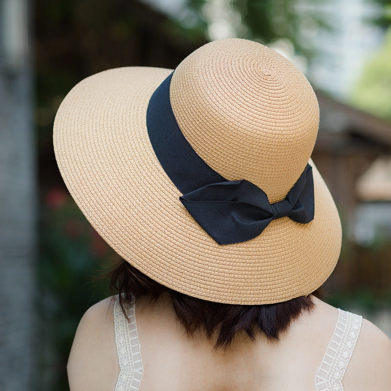 Women's Summer Hat Korean Versatile Sun Protection Foldable Straw Beach spring-straw-hat