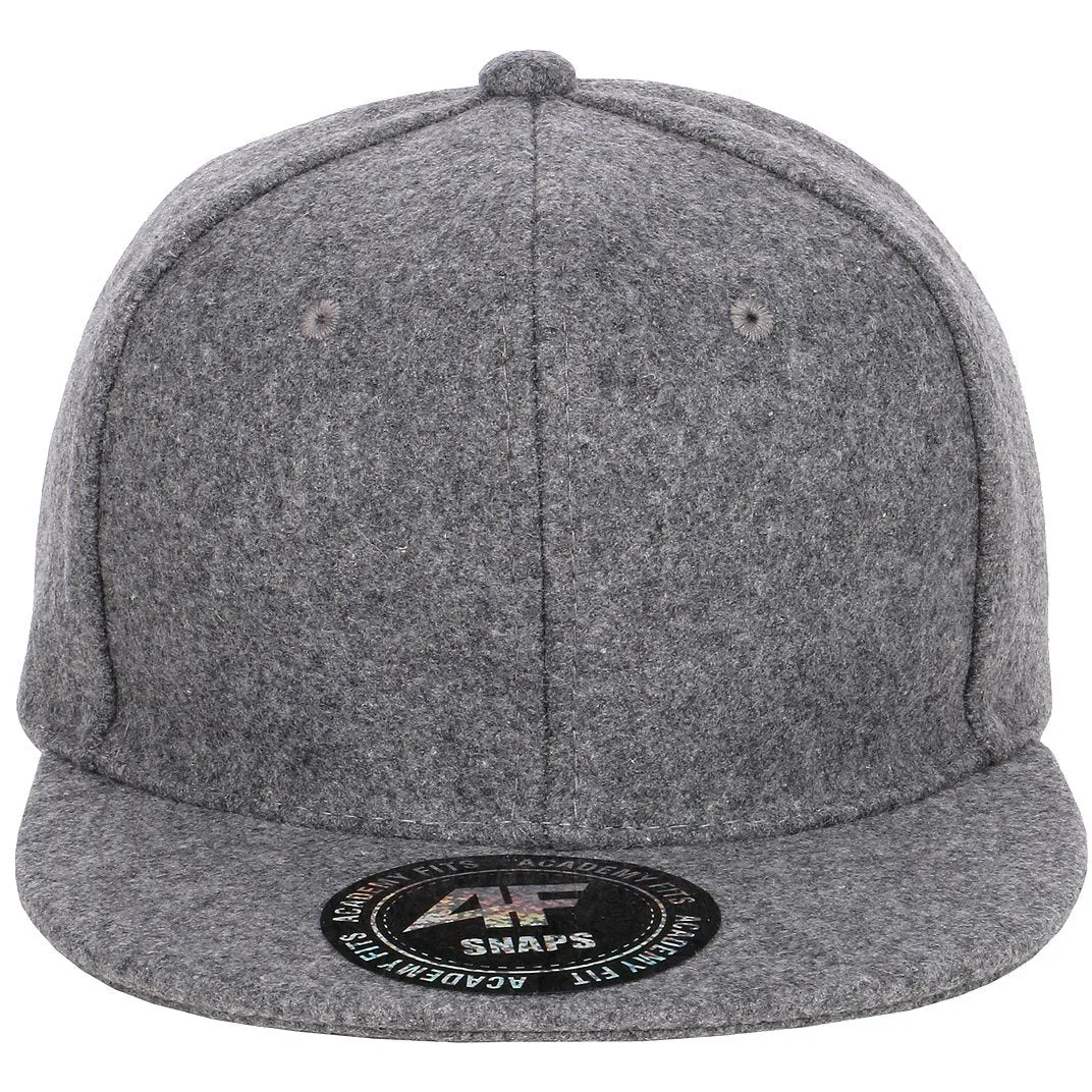 Wool Blend Flat Bill with Adjustable Leather Strapback casual-dad-hat
