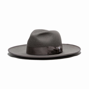 WOOL FRONT-H BRIM 9.5 - Gray spring-straw-hat