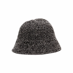 WOOL KNIT HAT - BlackWhite spring-straw-hat