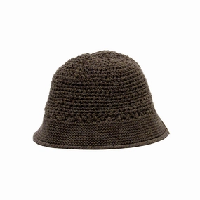 WOOL KNIT HAT - Brown spring-straw-hat