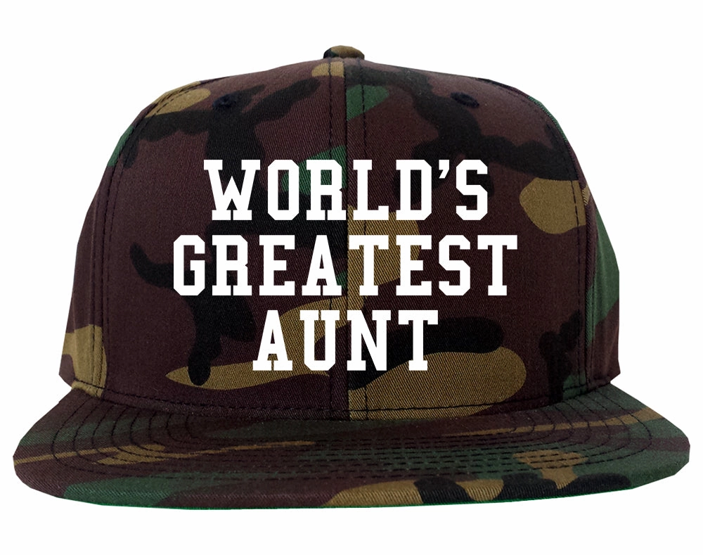 Worlds Greatest Aunt Auntie Birthday Gift Mens Snapback Hat