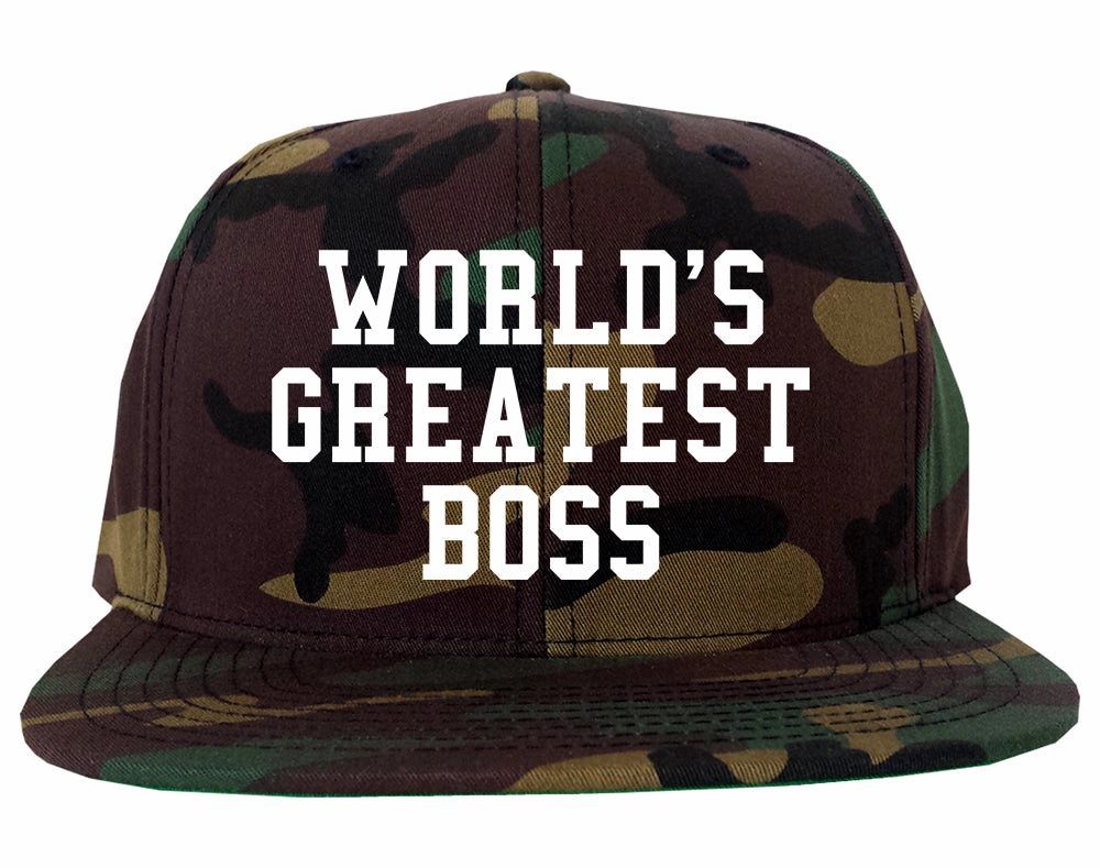Worlds Greatest Boss Funny Christmas Mens Snapback Hat