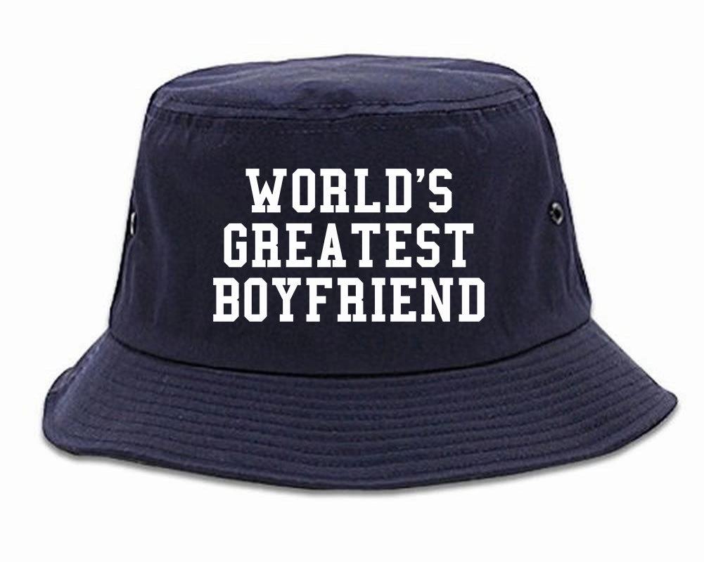 Worlds Greatest Boyfriend Funny Birthday Gift Mens Bucket Hat