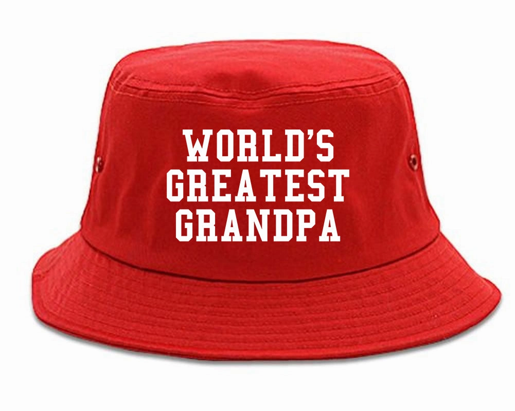 Worlds Greatest Grandpa Fathers Day Mens Bucket Hat