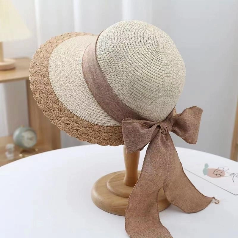 Woven Straw Hat Women's Fashion Sun Protection Wide Brim Beach Casual Vacation