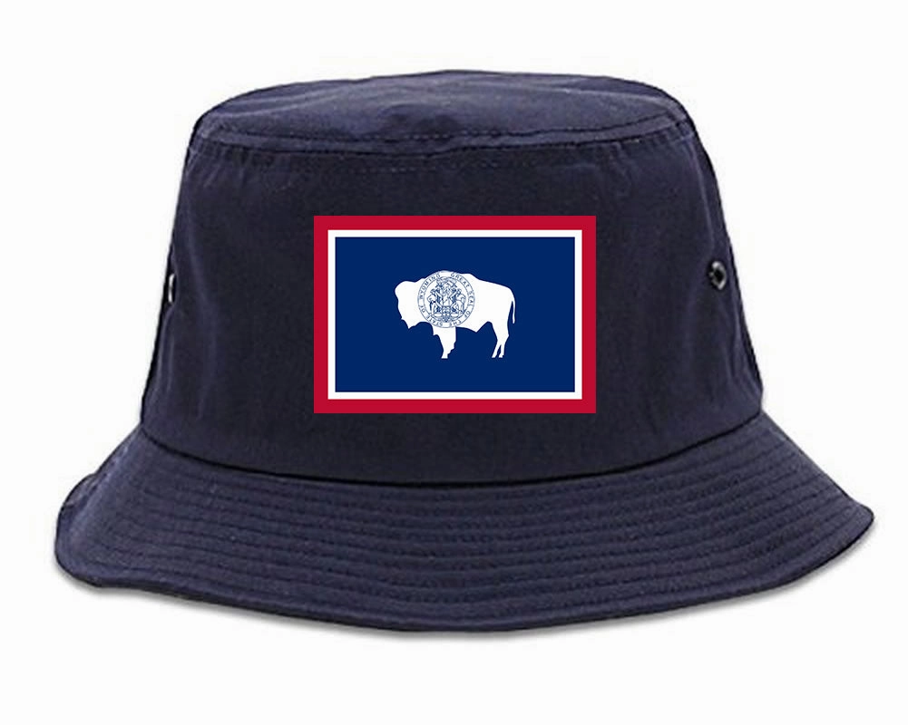 Wyoming State Flag WY Chest Mens Bucket Hat