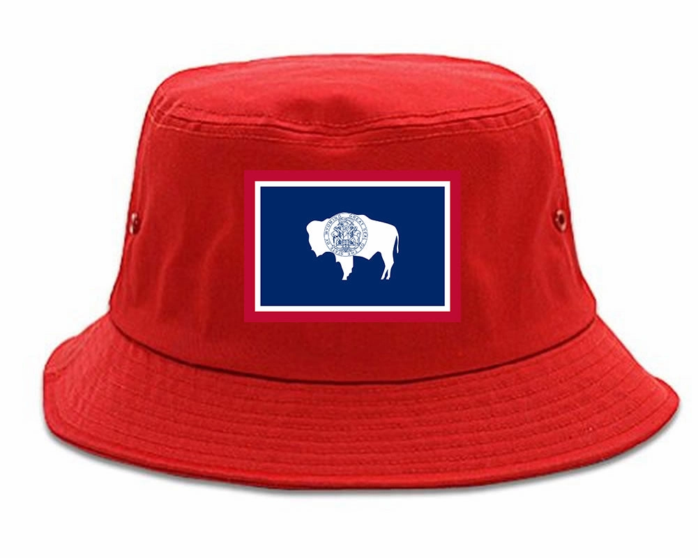 Wyoming State Flag WY Chest Mens Bucket Hat