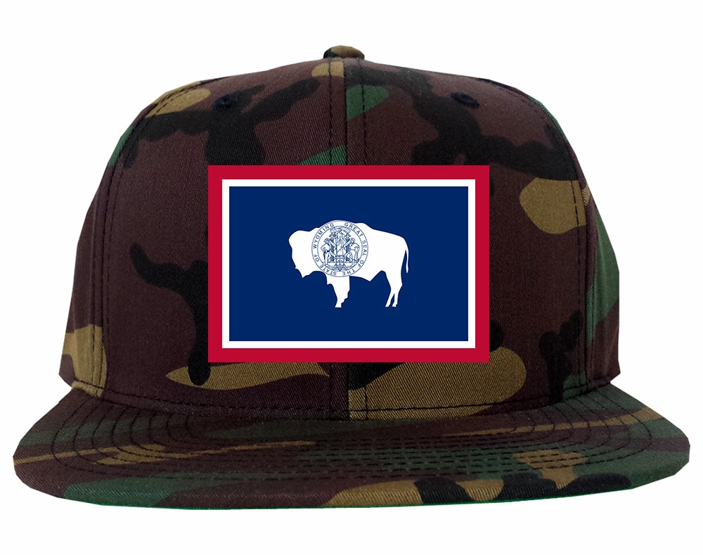 Wyoming State Flag WY Chest Mens Snapback Hat