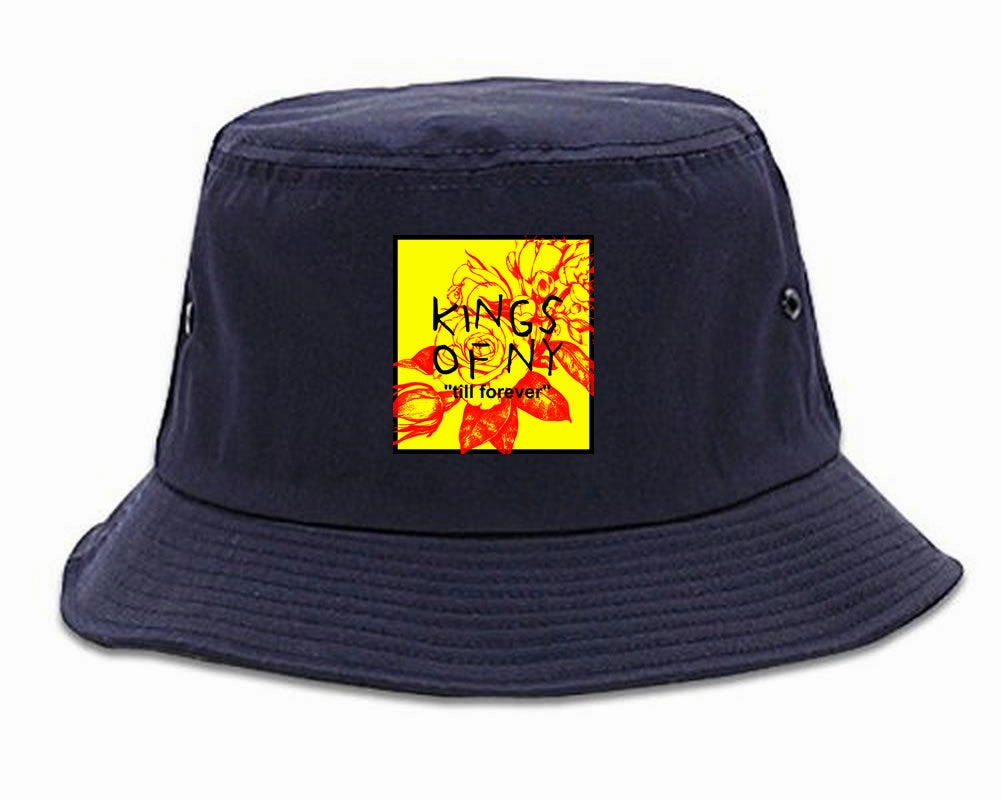 Yellow Rose Till Forever Box Logo Mens Bucket Hat