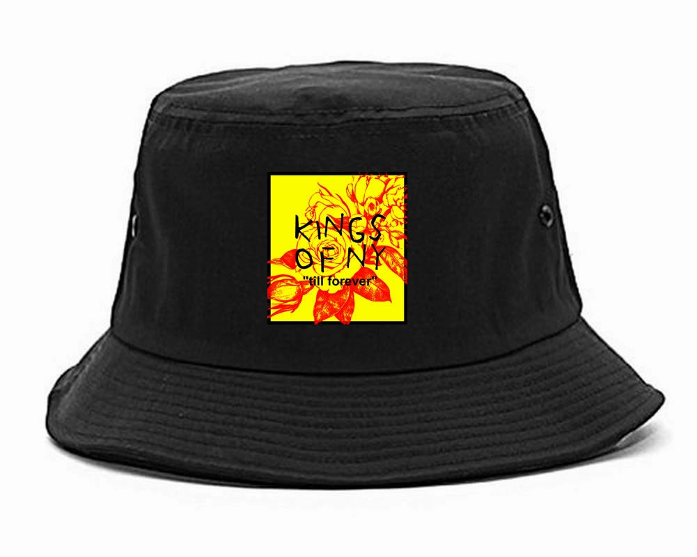 Yellow Rose Till Forever Box Logo Mens Bucket Hat