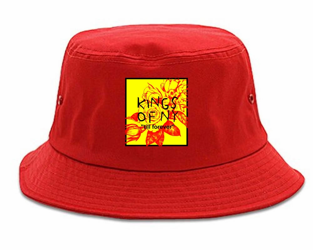 Yellow Rose Till Forever Box Logo Mens Bucket Hat