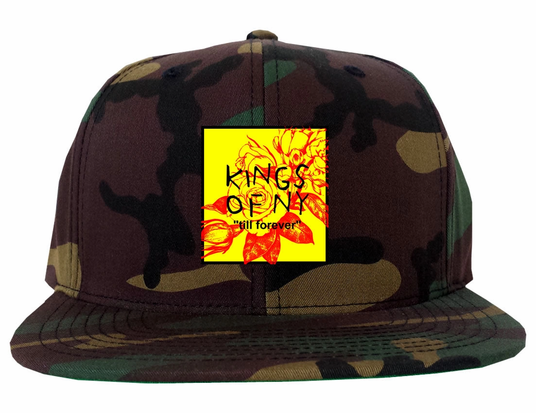 Yellow Rose Till Forever Box Logo Mens Snapback Hat Cap