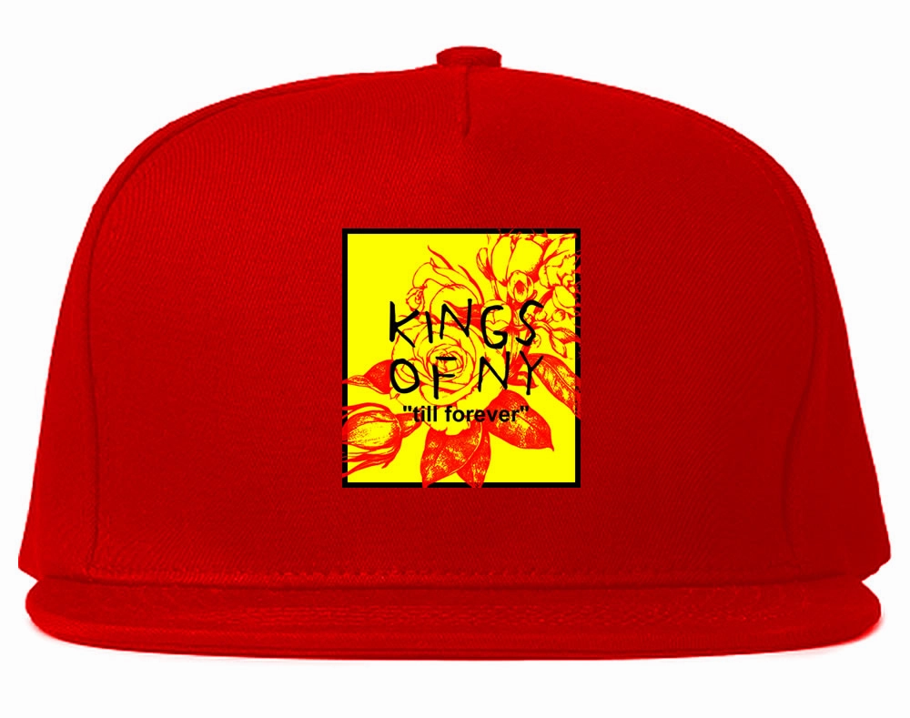 Yellow Rose Till Forever Box Logo Mens Snapback Hat Cap