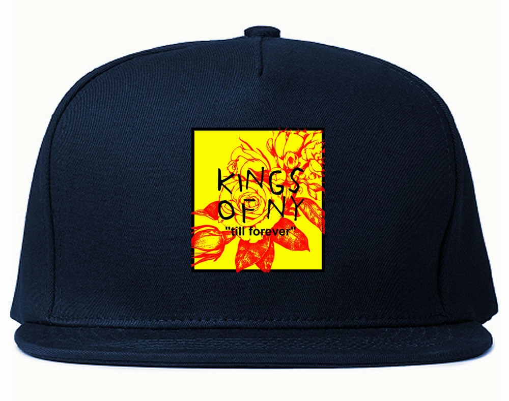 Yellow Rose Till Forever Box Logo Mens Snapback Hat Cap