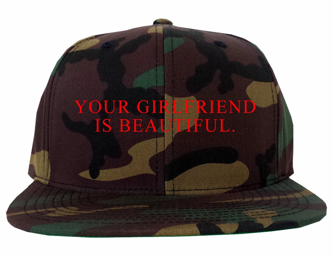 Your Girlfriend Is Beautiful Rose Mens Snapback Hat Cap