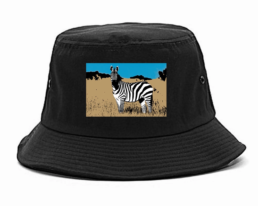 Zebra Artwork Wildlife Mens Bucket Hat