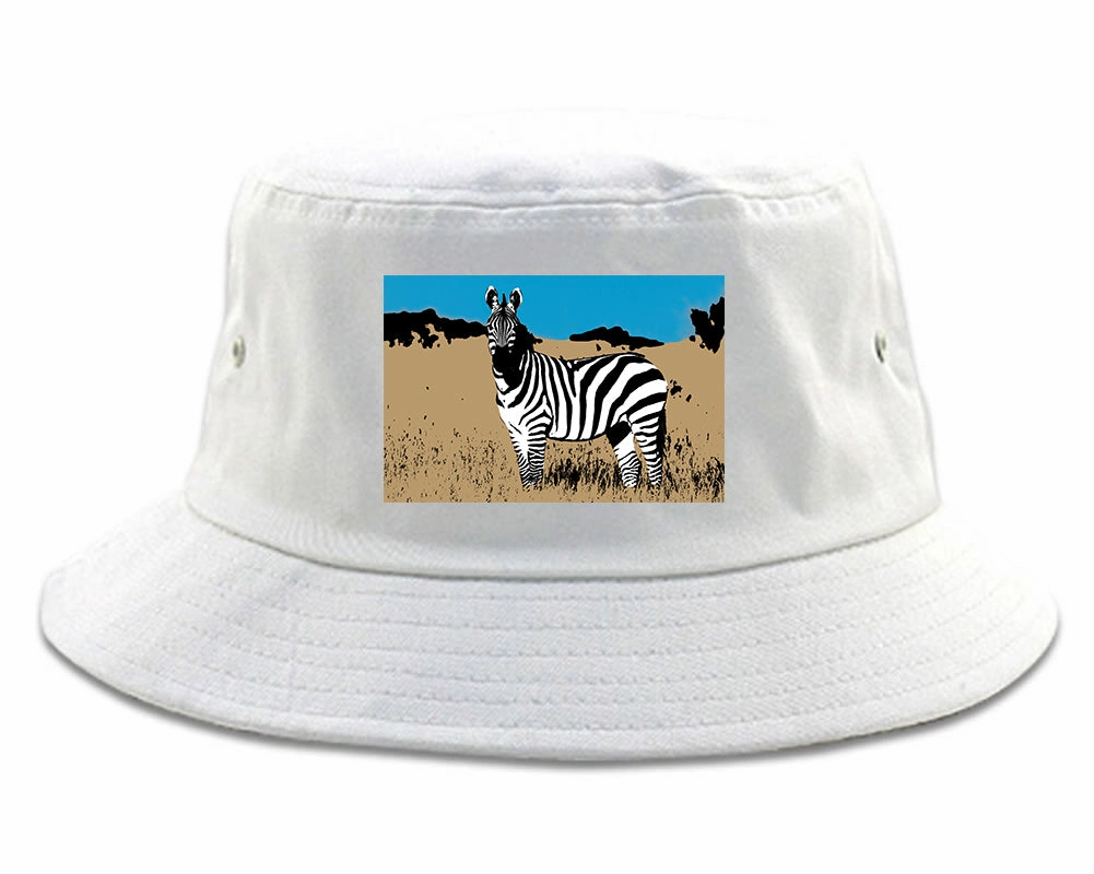 Zebra Artwork Wildlife Mens Bucket Hat