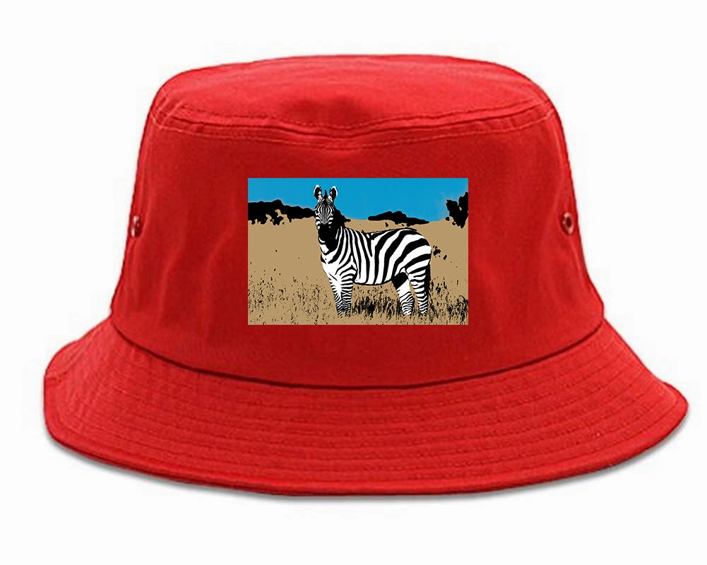 Zebra Artwork Wildlife Mens Bucket Hat