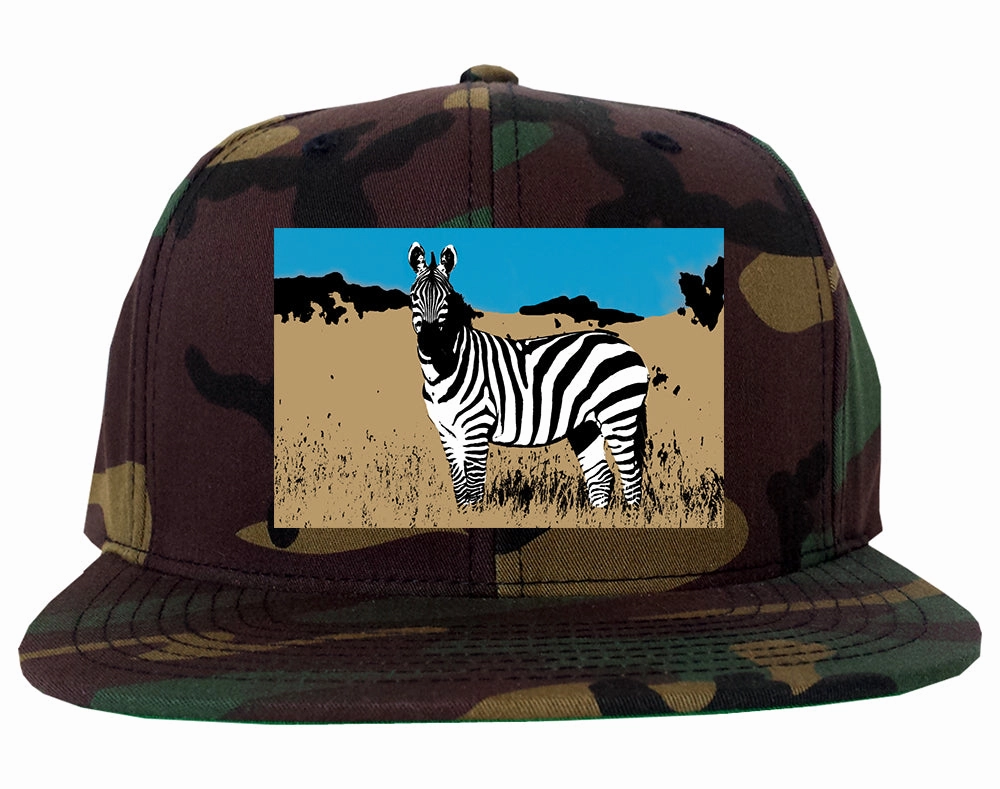 Zebra Artwork Wildlife Mens Snapback Hat