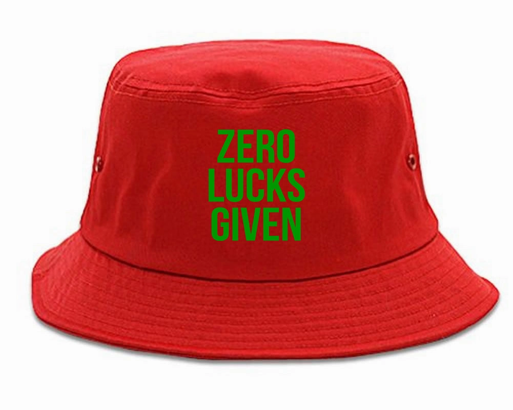 Zero Lucks Given Funny St Patricks Day Mens Bucket Hat