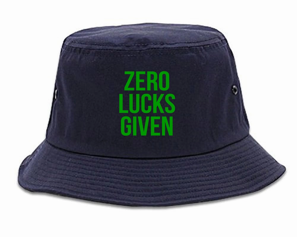 Zero Lucks Given Funny St Patricks Day Mens Bucket Hat