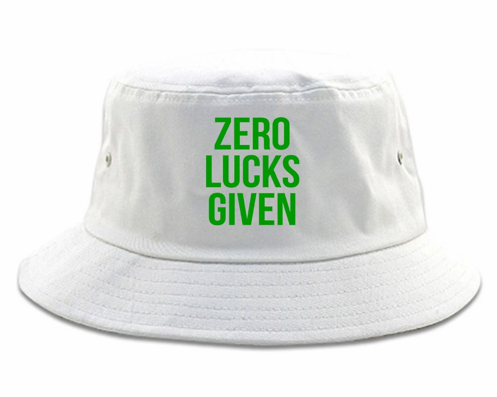 Zero Lucks Given Funny St Patricks Day Mens Bucket Hat