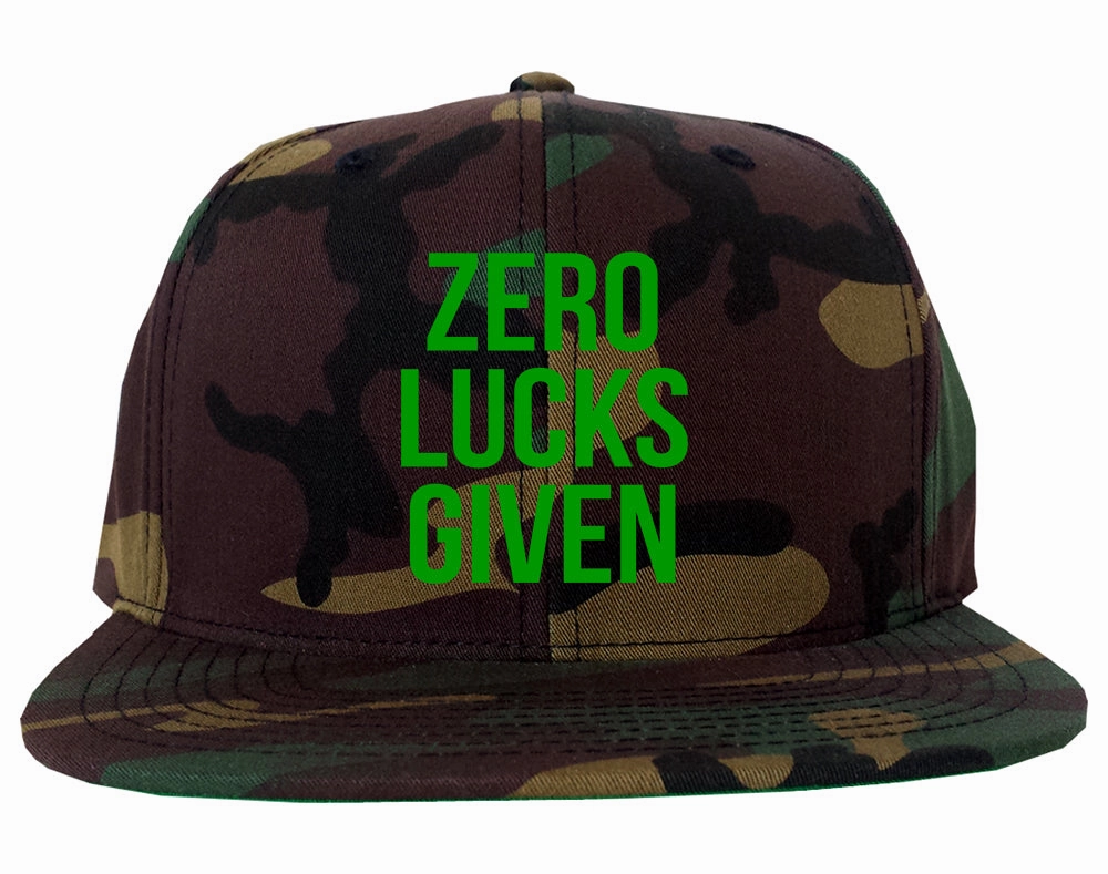 Zero Lucks Given Funny St Patricks Day Mens Snapback Hat
