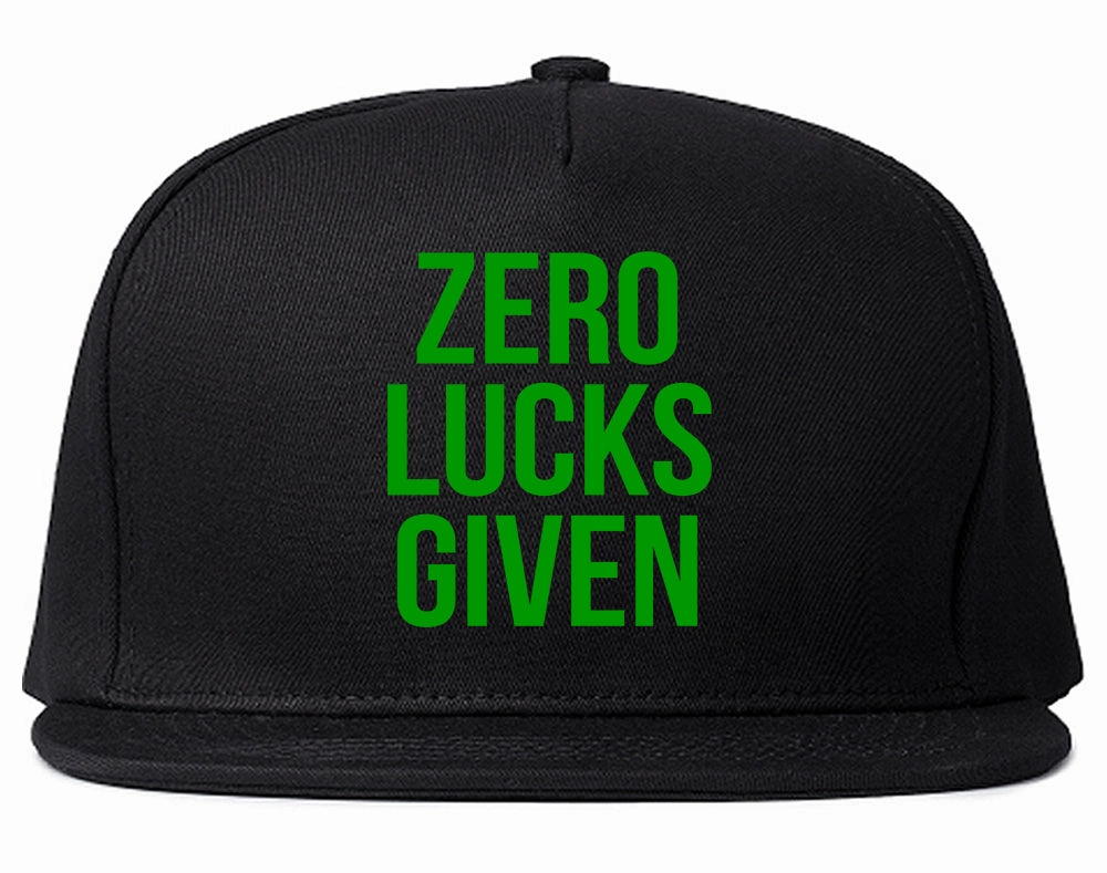 Zero Lucks Given Funny St Patricks Day Mens Snapback Hat