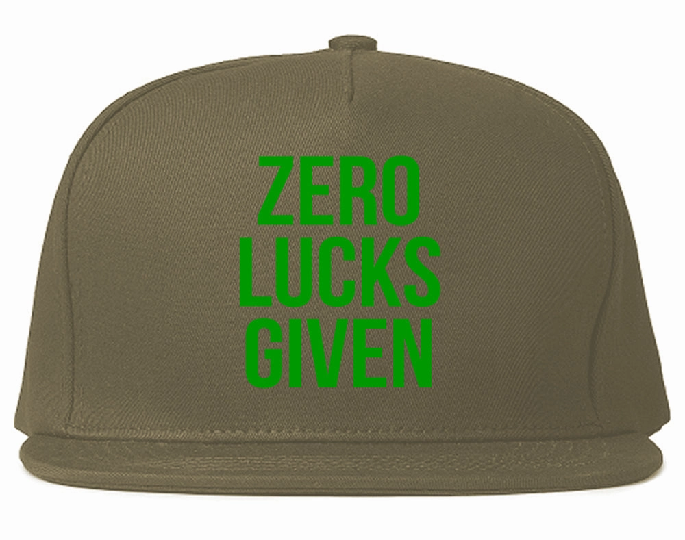 Zero Lucks Given Funny St Patricks Day Mens Snapback Hat
