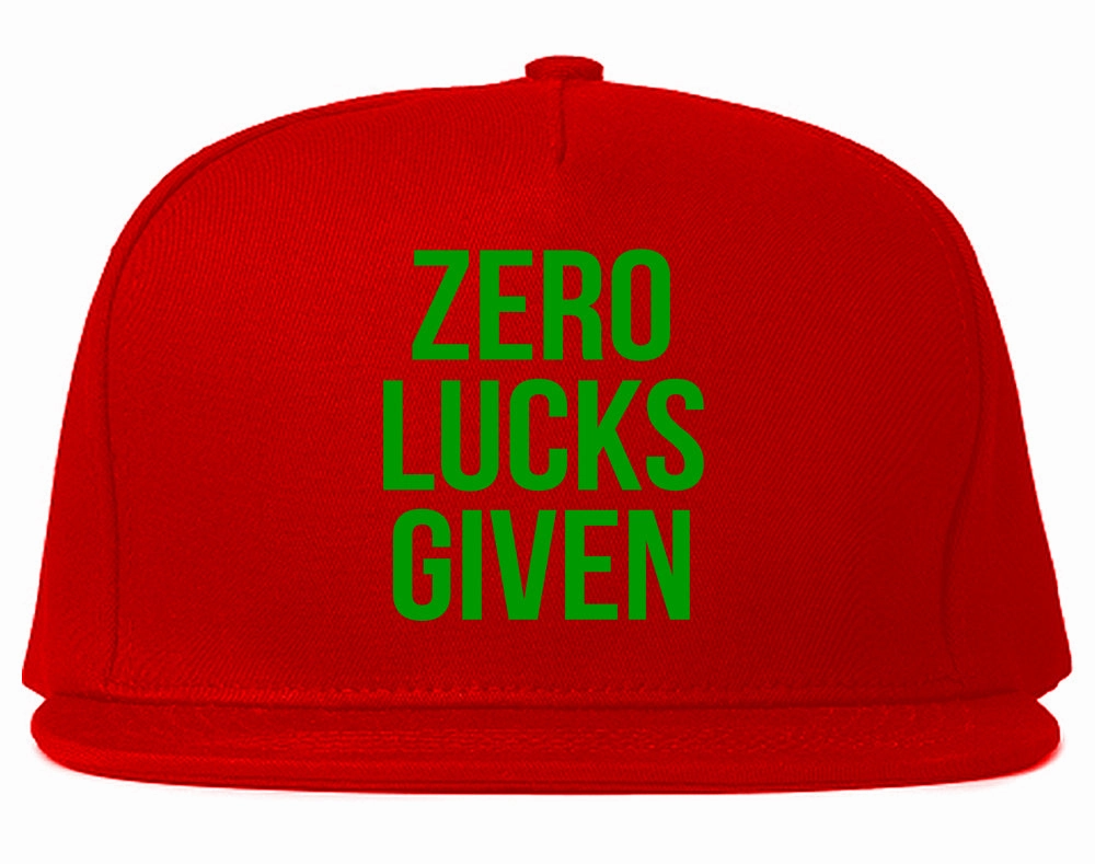 Zero Lucks Given Funny St Patricks Day Mens Snapback Hat