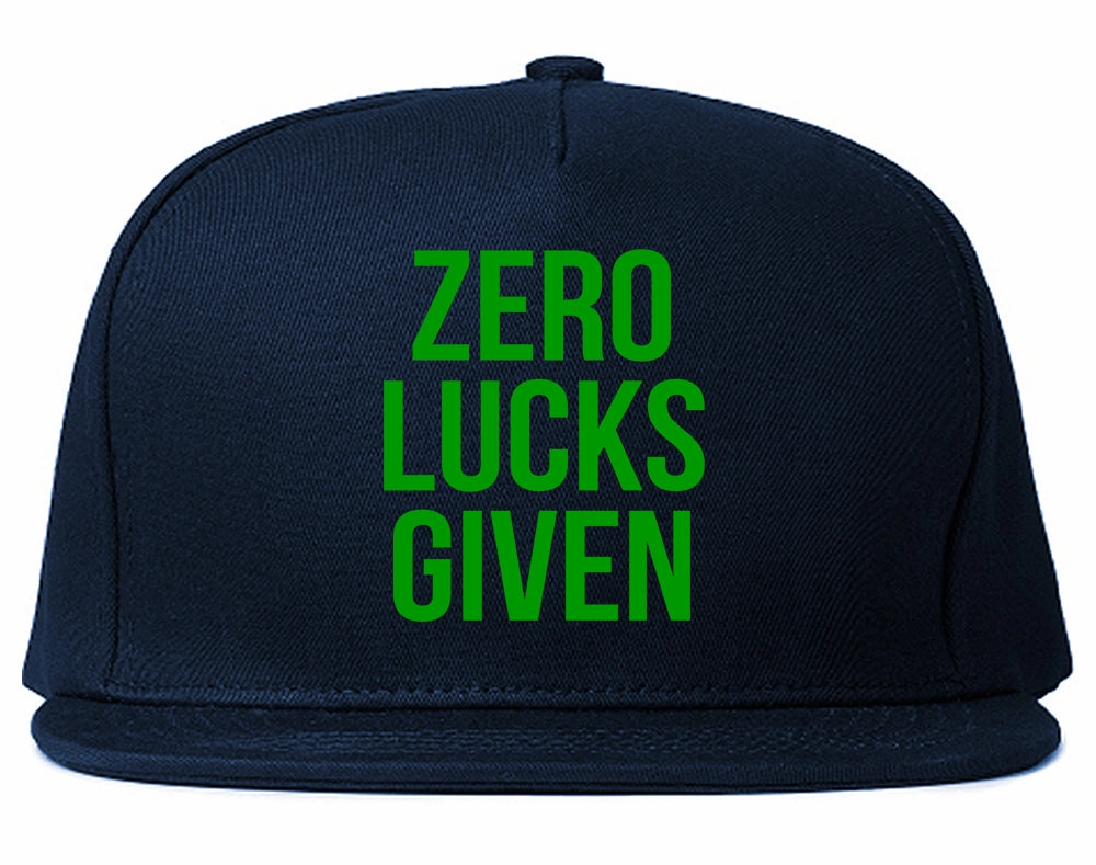 Zero Lucks Given Funny St Patricks Day Mens Snapback Hat